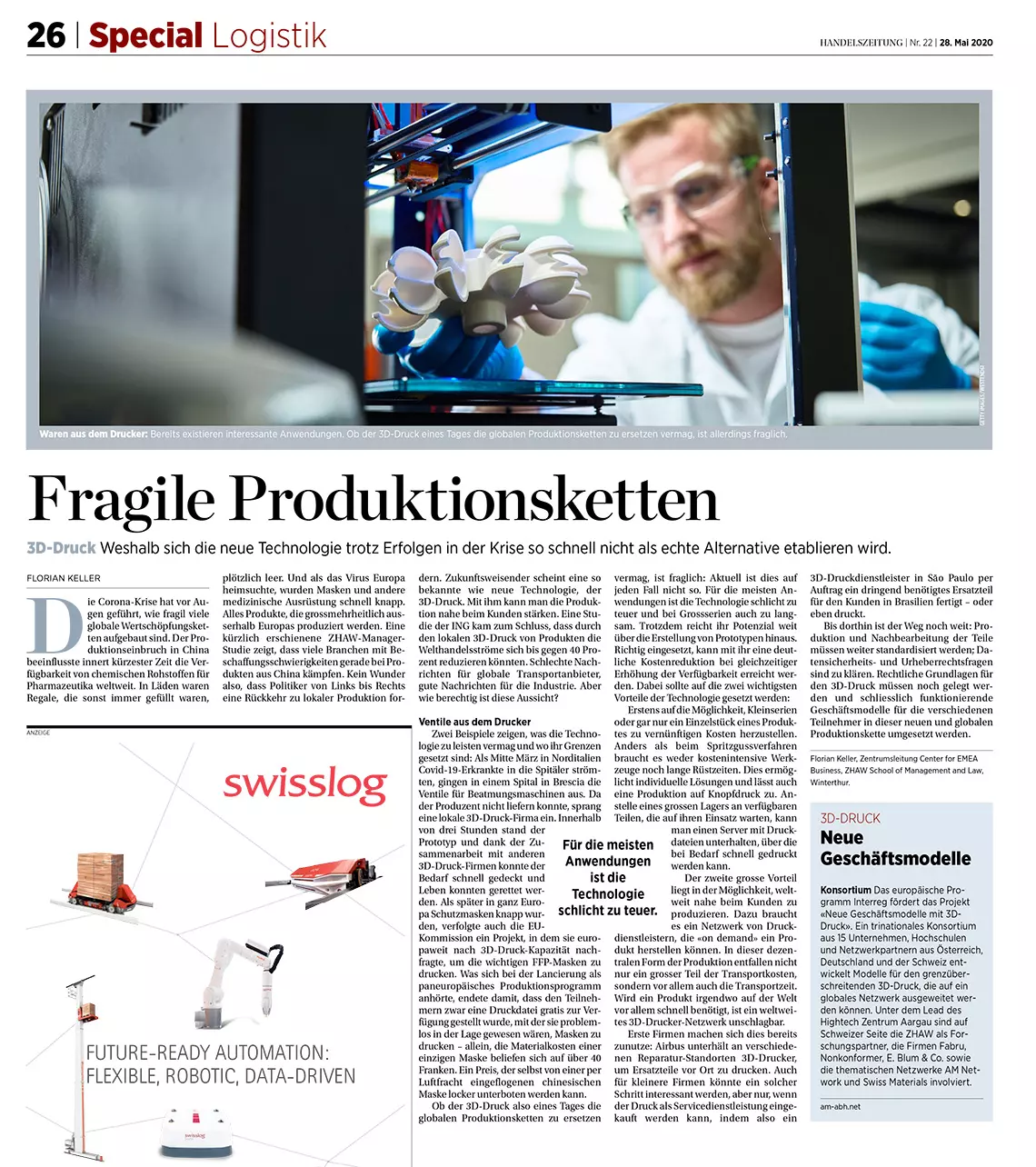 3D-Druck: Fragile Produktionsketten 3D-Druck: Fragile Produktionsketten