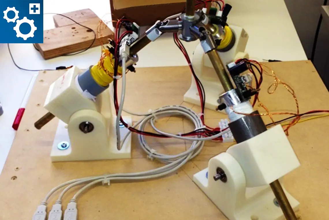 Intersim: Versuchsaufbau mit Linearmotoren