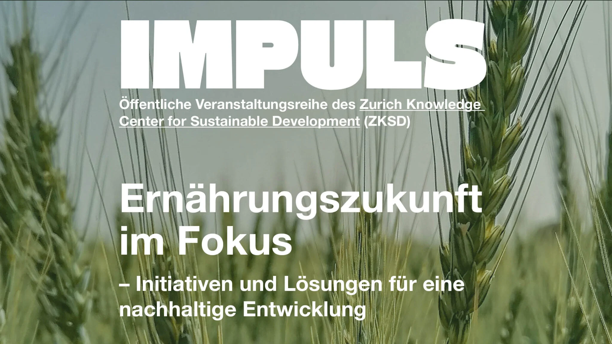 ZKSD IMPULS Veranstaltung mit dem Thema «Ernährungszukunft im Fokus – Initiativen und Lösungen für eine nachhaltige Entwicklung»