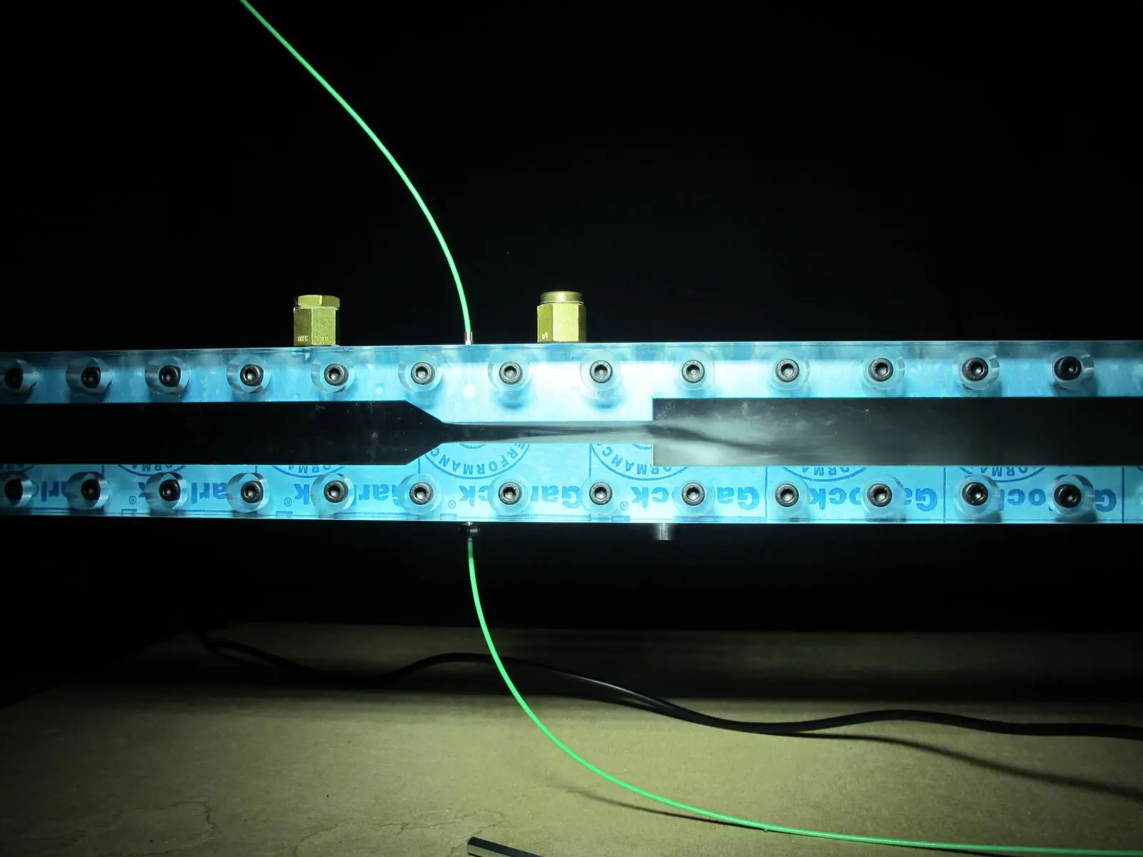 Aufbau separater Teststand zur Untersuchung der Messsignale mit optischer Überwachung