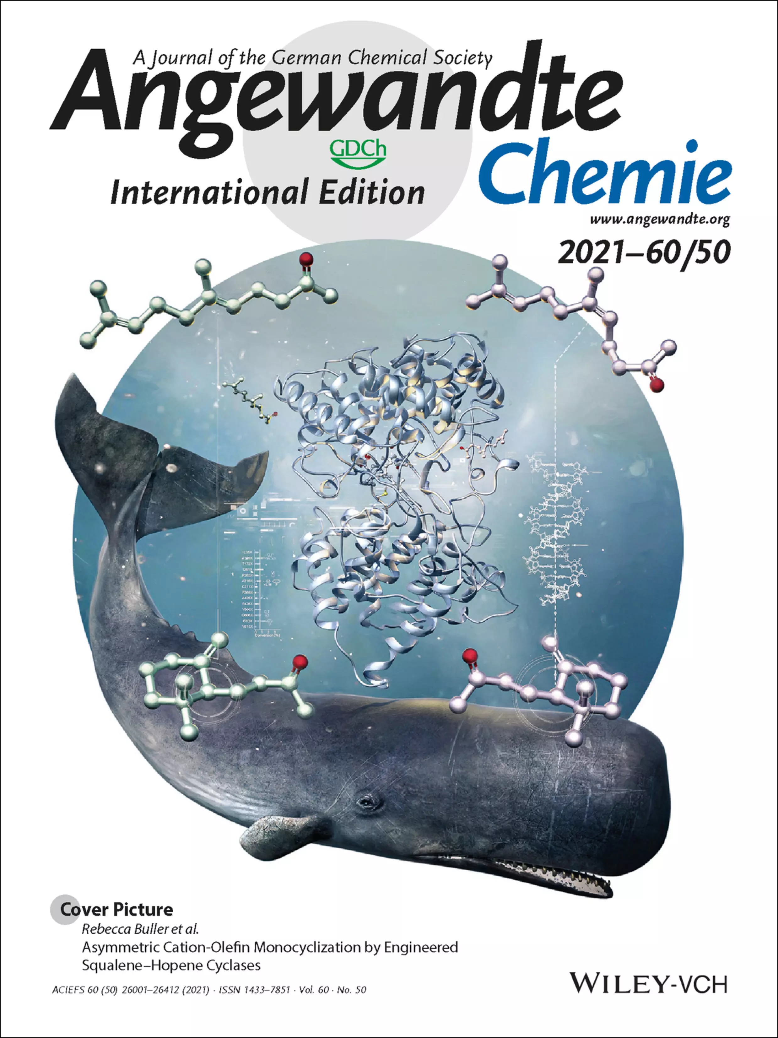 Cover of Angewandte Chemie 2021, 60 (50)
