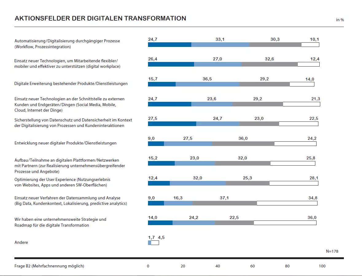 Grafik Aktionsfelder digitale Transformation