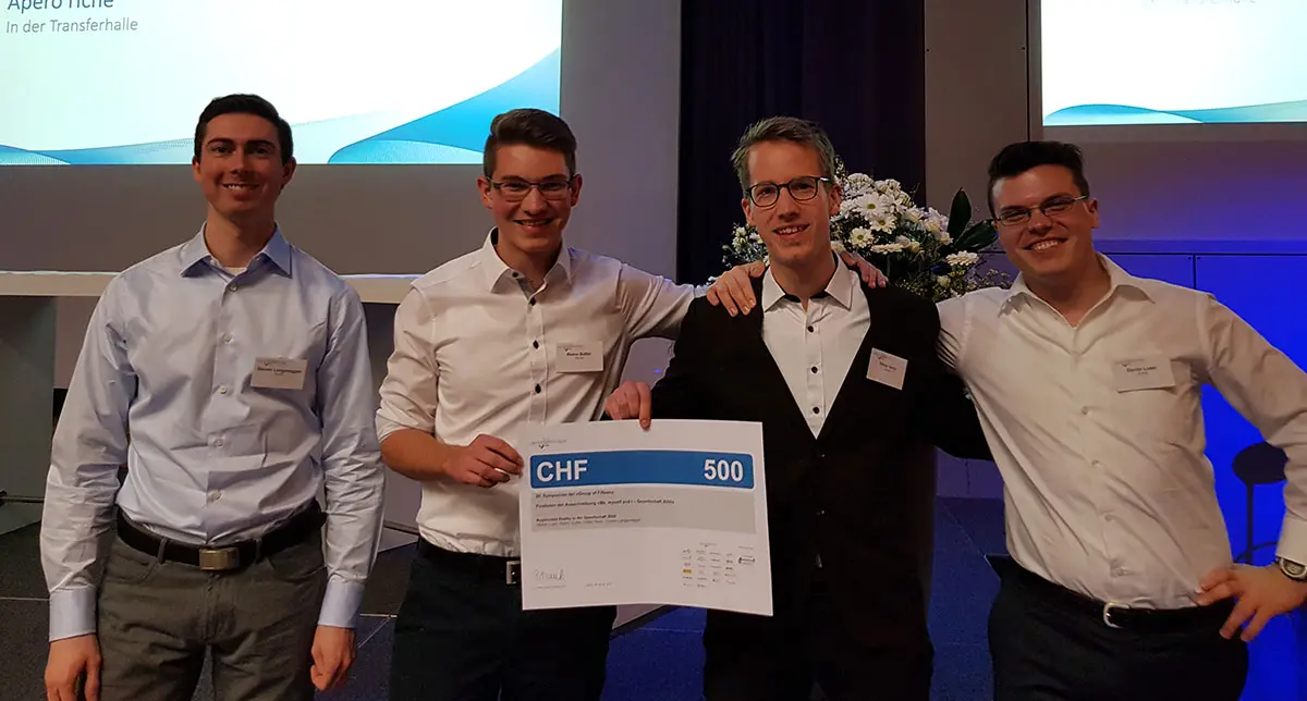 Das Finalteam mit Steven Langenegger, Remo Sutter, Viktor Senn und Daniel Lussi (von links nach rechts)
