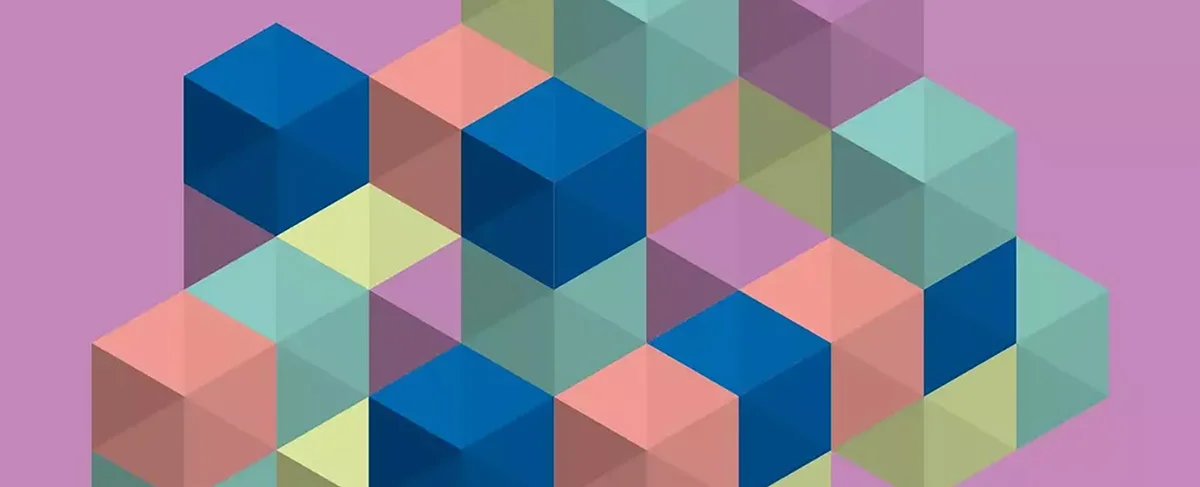 grafische Illustration von farbigen Würfeln