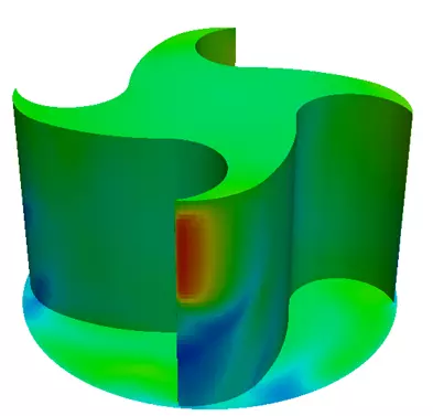 Fig. 3: Pressure distribution on the microturbine