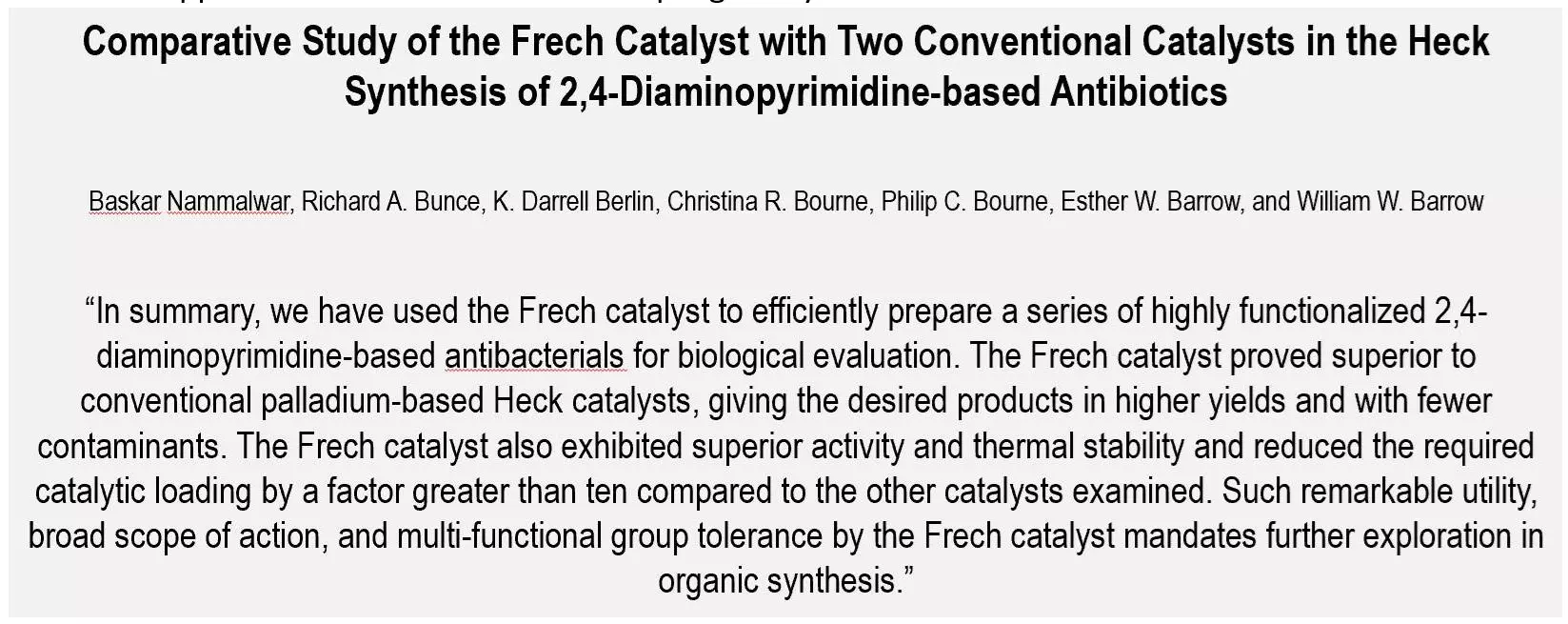 Comperative Study of the Frech Catalyst