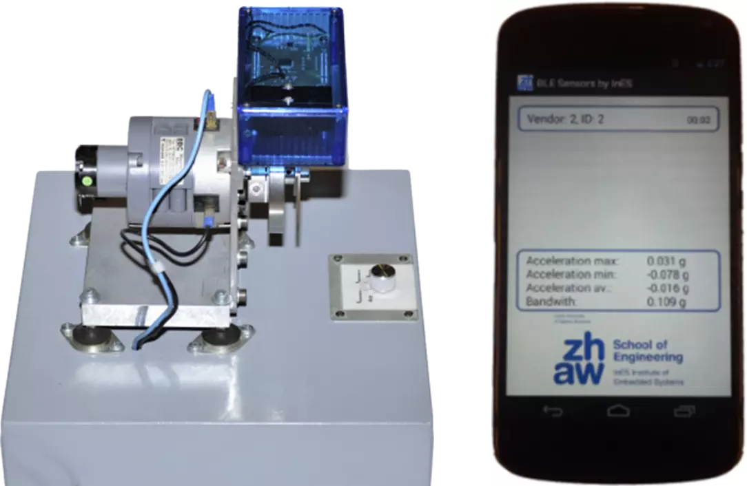 Das Bild zeigt ein Modell eines autarken Monitoring Systems für industrielle Antriebe