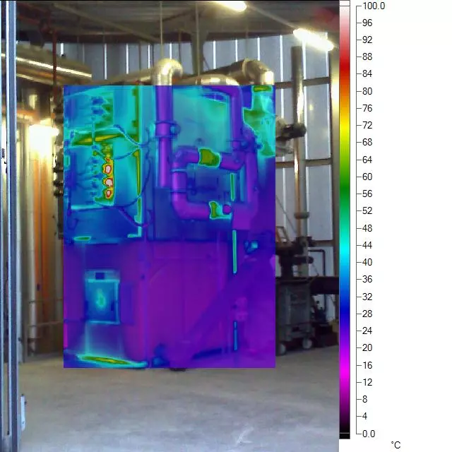 Thermal image of a plant with 900 kW heating power