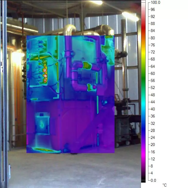 Wärmebild einer Anlage mit 900 kW Heizleistung