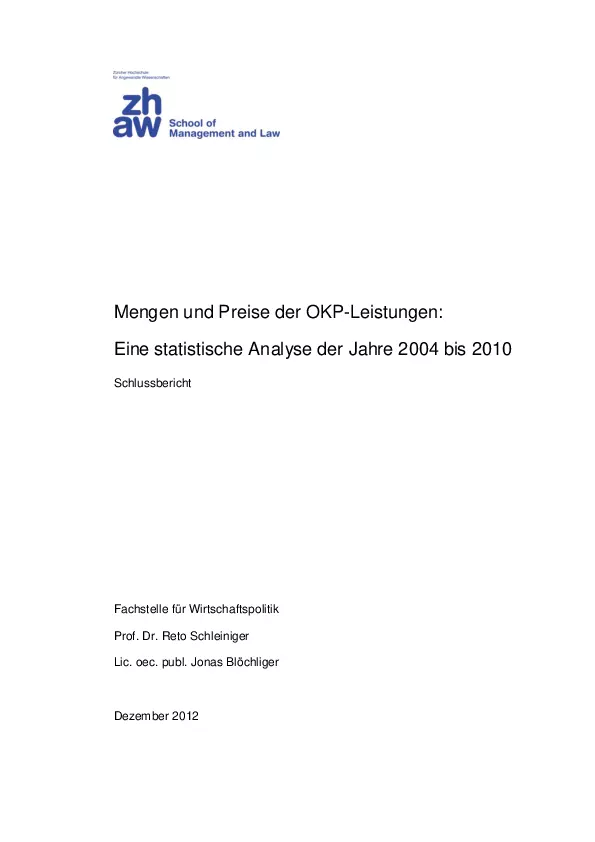 Bild der Studie Schleiniger-OKP-Leistungen-2013