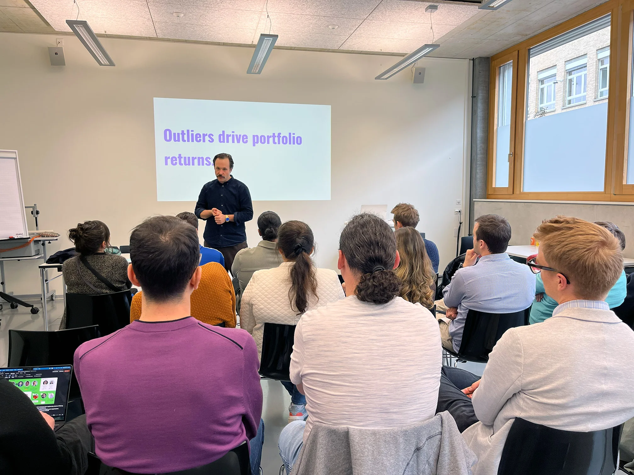 AIT India participants are listening to an input about VC in Switzerland.