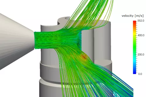 Fig. 2: Flow curve for a drive nozzle