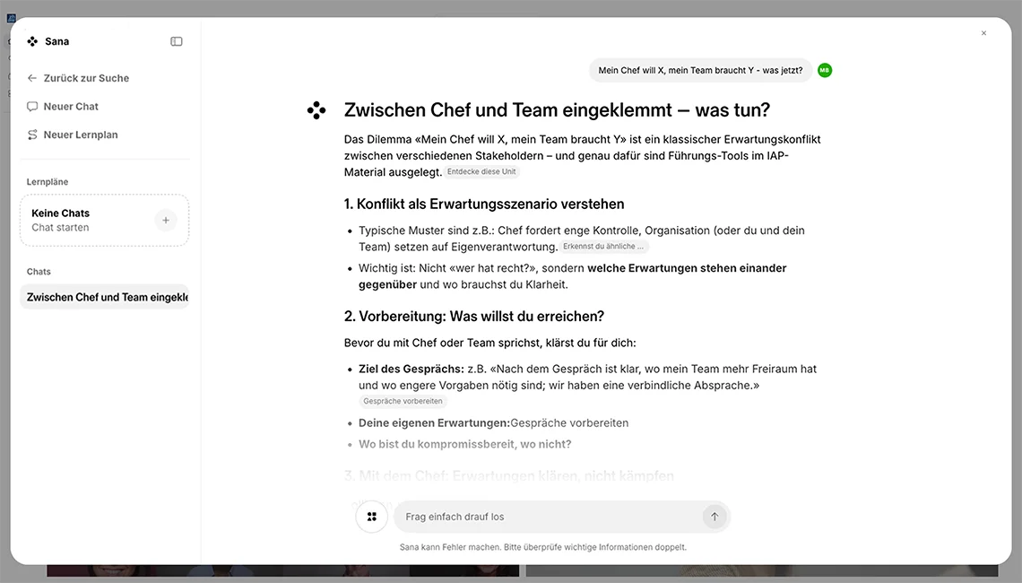 Printscreen KI-Coaching