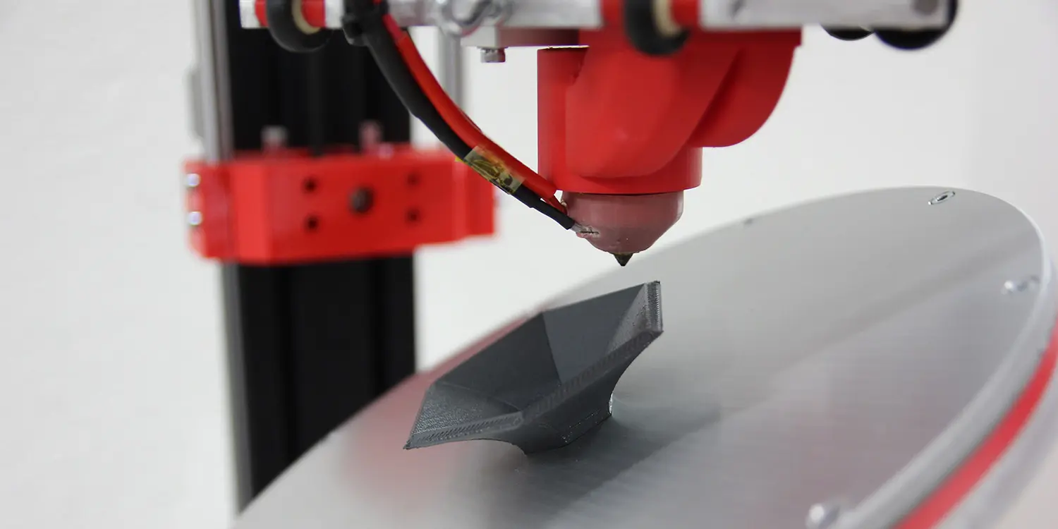 Detailansicht sechsachsiger 3D-Drucker