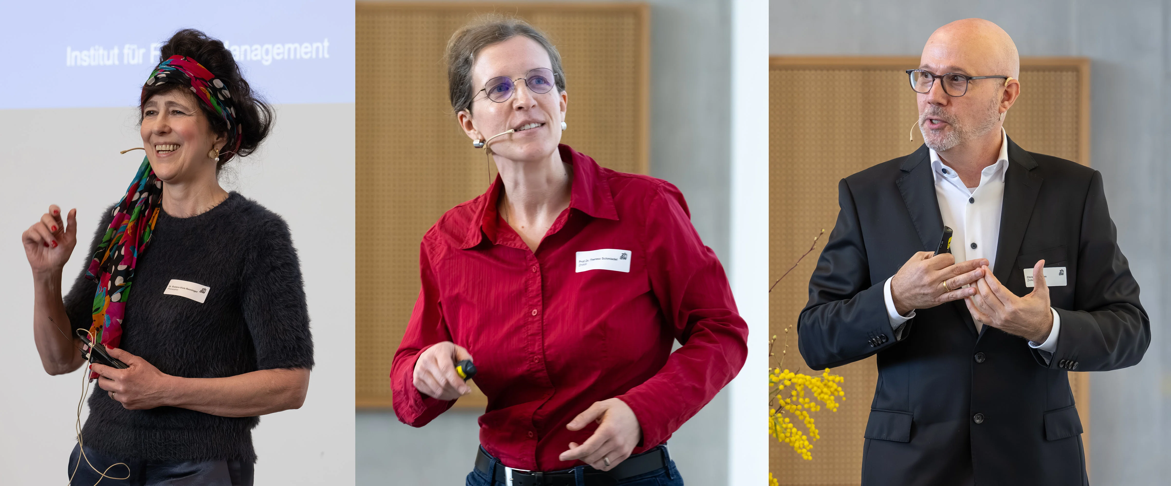 Suzann-Viola Renninger, Theresa Schmiedel, Christian Coenen am präsentieren.