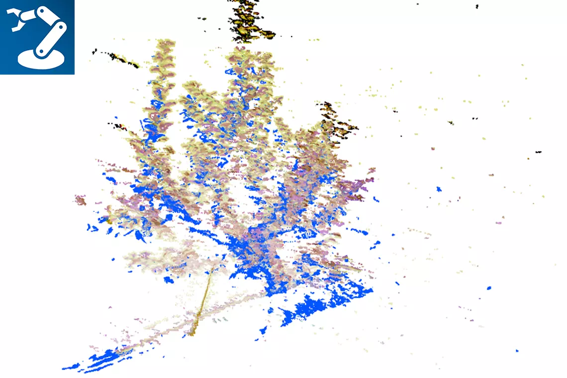 Superposition of an 3D NIR data and 3D coulour point cloud.