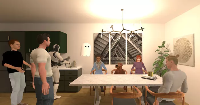 Bild eines virtuellen Treffens in der Küche