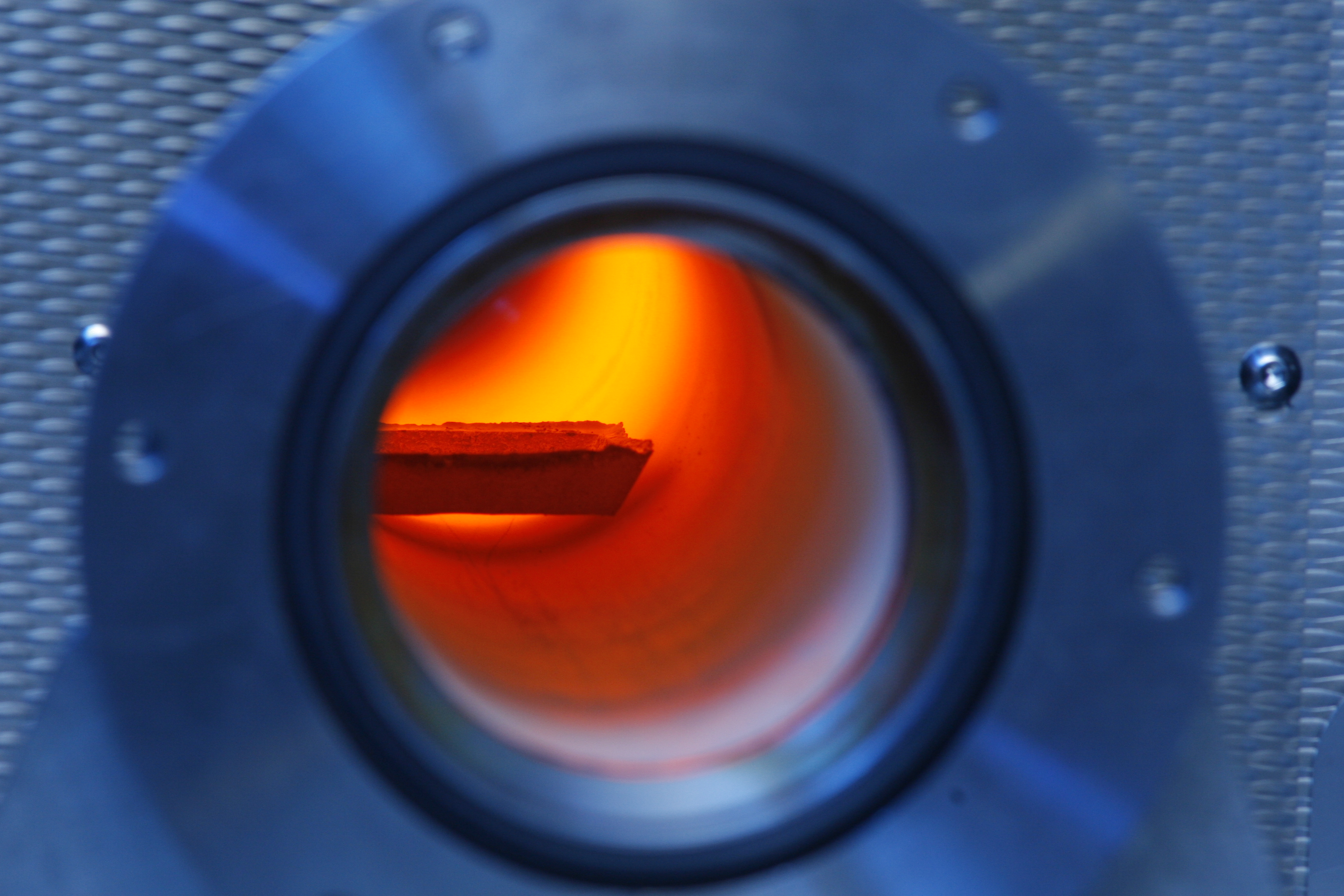 View inside a tube furnace