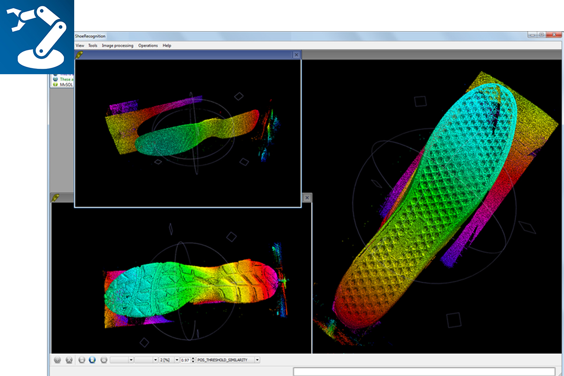 ShoeExpert: Erfasste 3D-Daten von Schuhabdrücken (Screenshot der Software)