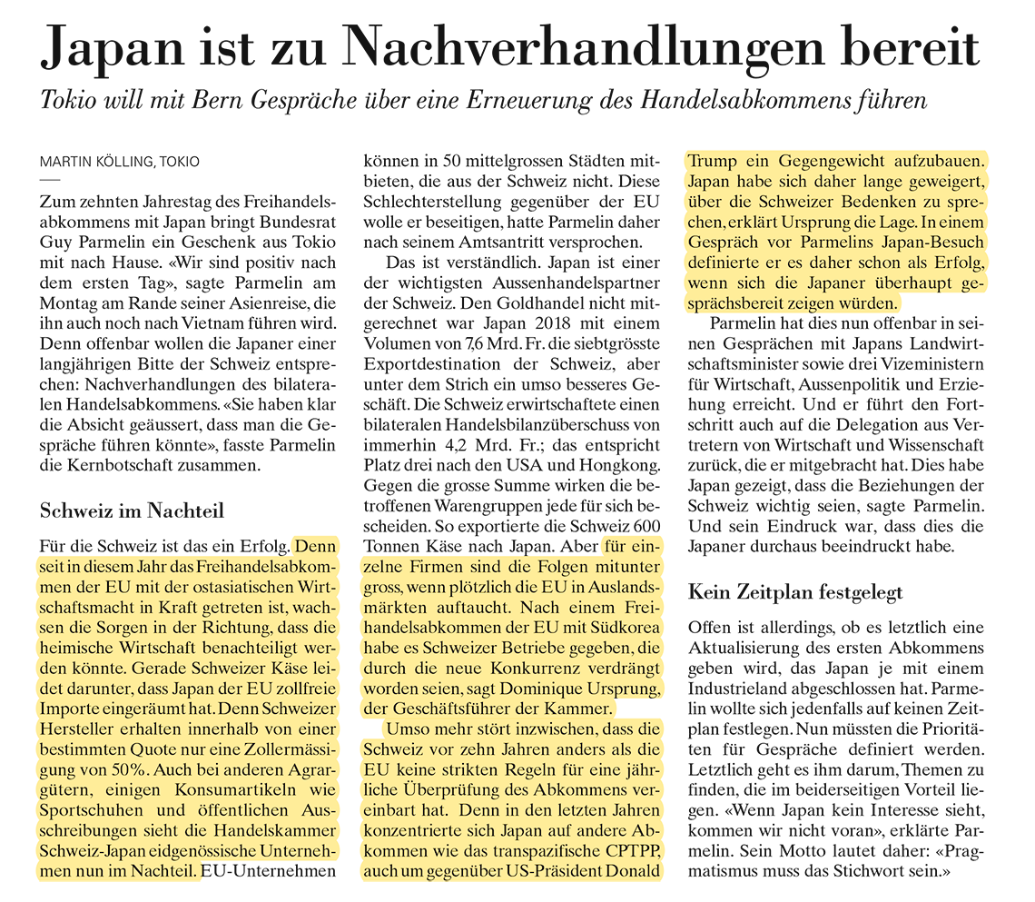 Japan ist zu Nachverhandlungen bereit