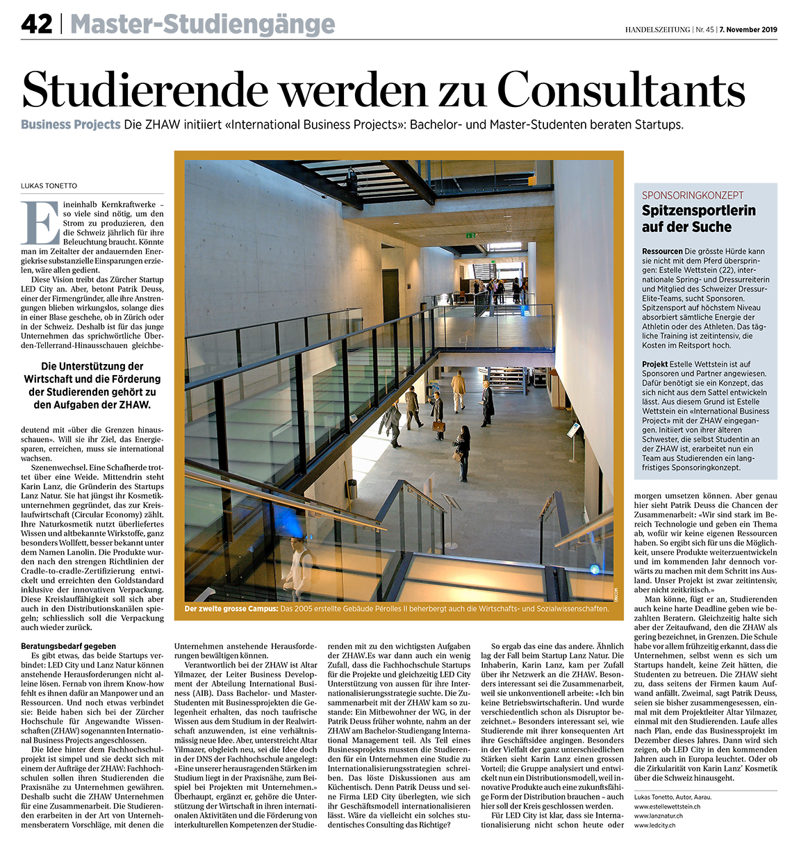 ZHAW Studierende werden zu Consultants ZHAW Studierende werden zu Consultants