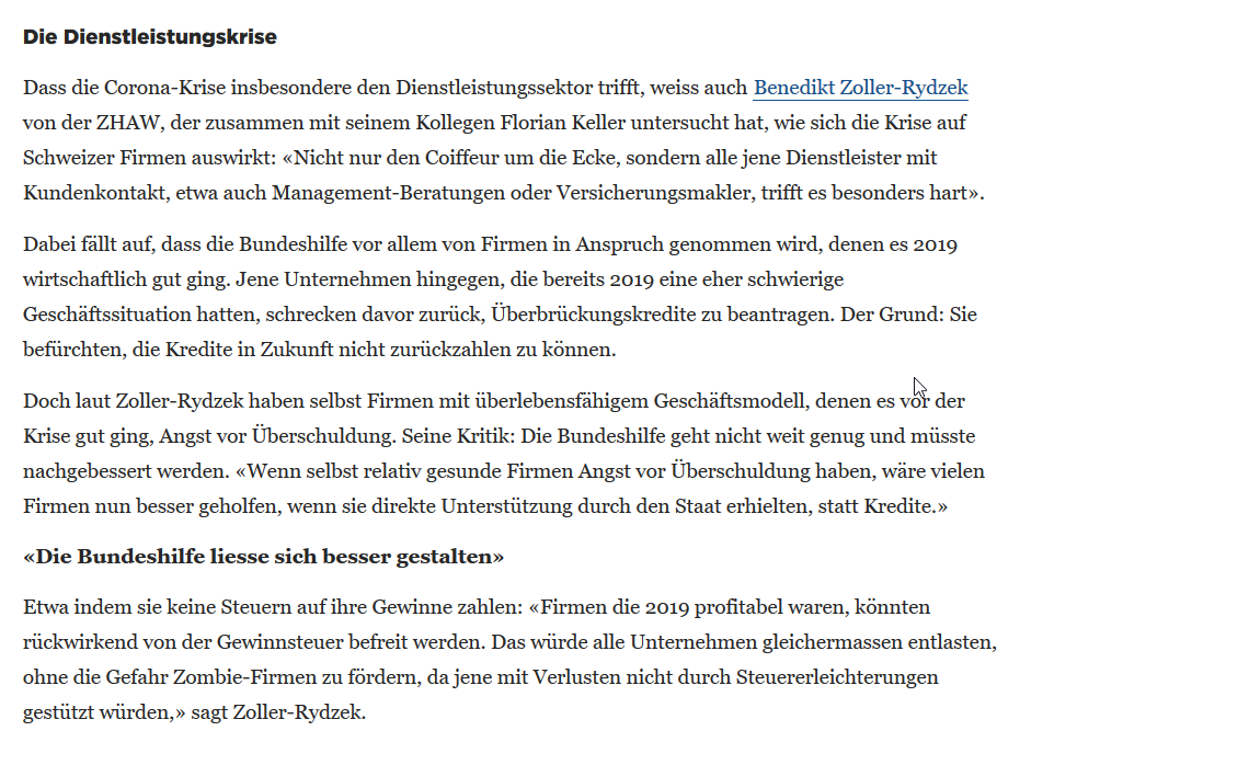 Handelszeitung: Lockdown Handelszeitung: Lockdown
