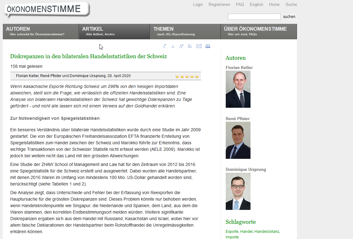 Oekonomenstimme Oekonomenstimme