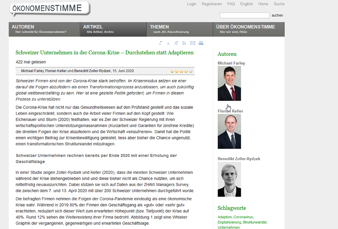 Oekonomenstimme Oekonomenstimme