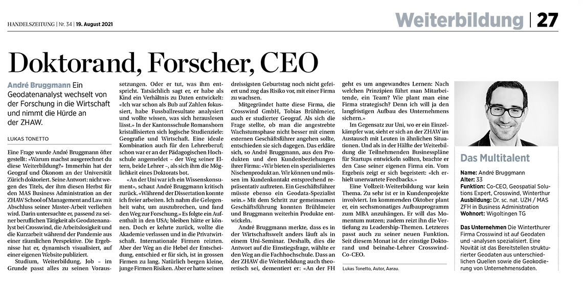 Handelszeitung Special Weiterbildung