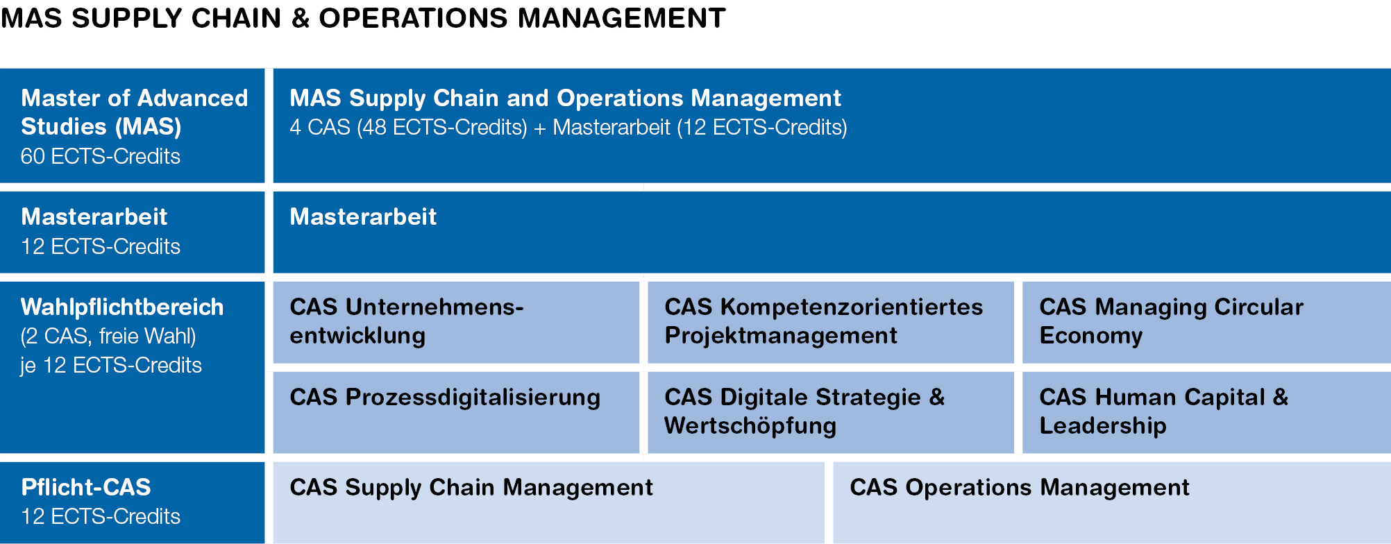 MAS Supply Chain Management Übersicht