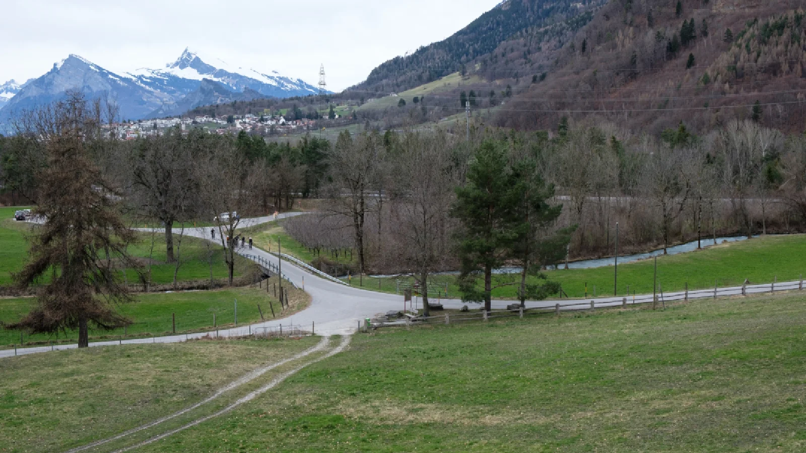 Fragmentierte Landschaft im Bereich eines Wildtierkorridors.