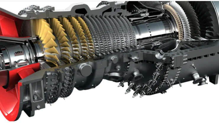 Querschnitt einer Gasturbine.